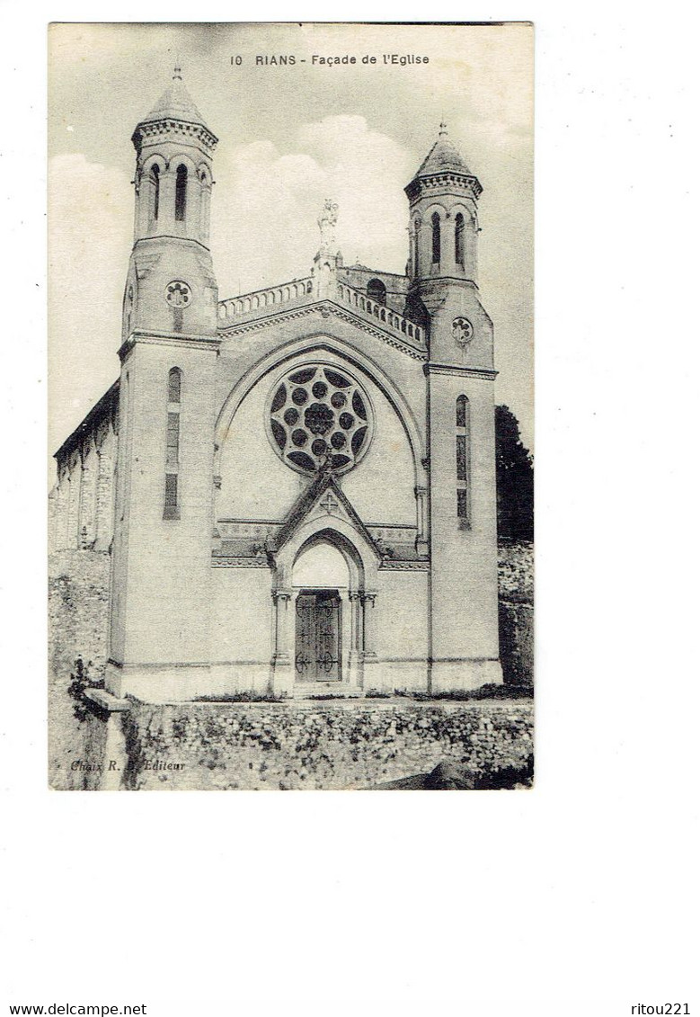Cpa - 83 - Rians - Façade De L'église - N°10 Chaix R. - 1930 - Rians