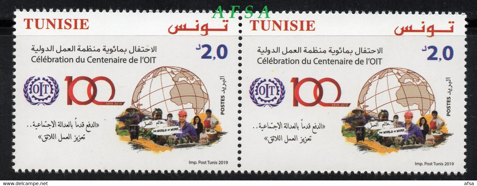 Tunisia 2019 -Centenary Of The International Labour Organization (Pair) - IAO