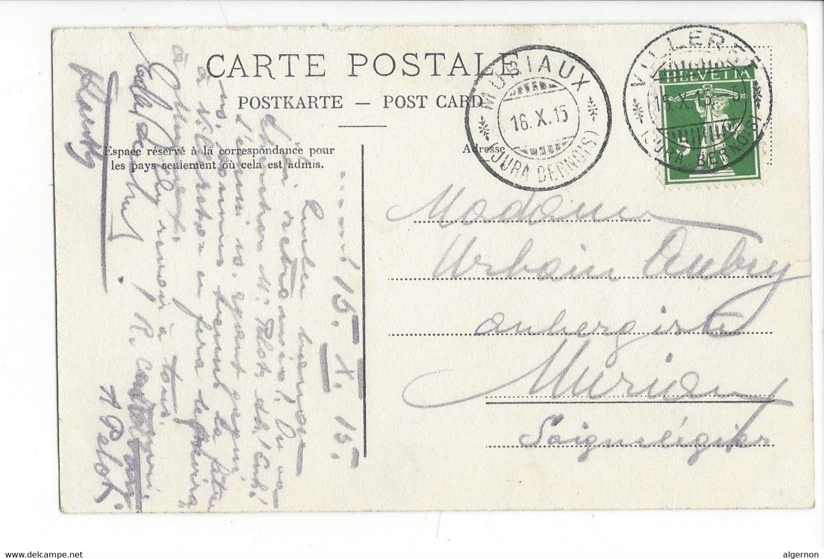 28535 - Villeret Circulée 1915 - Villeret
