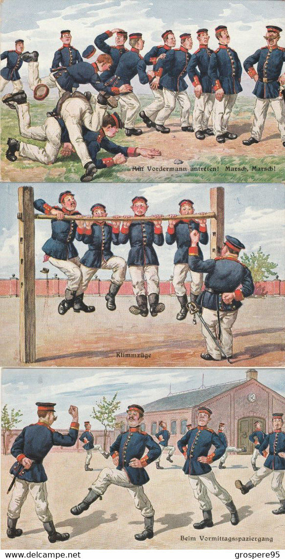 MILITARIA HUMOUR ALLEMAGNE GUILLAUME II LOT 6 CARTES F.E.D SERIE 535 - Humor
