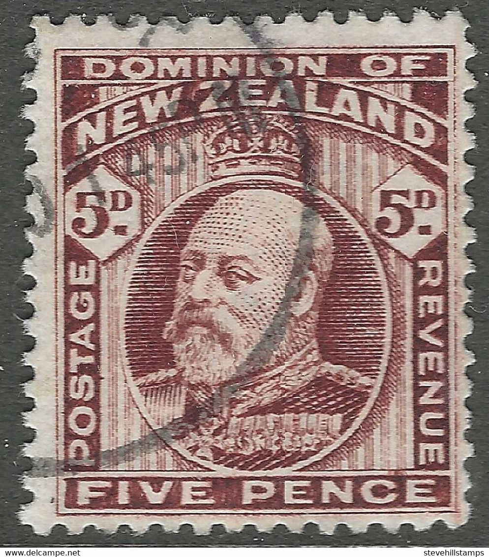 New Zealand. 1909-16 KGV. 5d Used. P 14X14½ SG 391 - Used Stamps