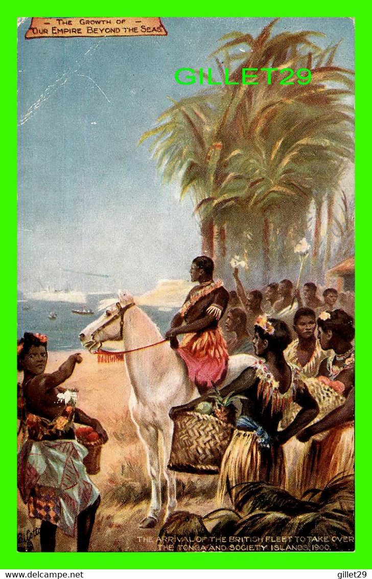 TONGA, OCEANIE -THE ARRIVAL OF THE BRITISH FLEET TO TAKE OVER THE TONGA AND SOCIETY ISLANDS, 1900 - TRAVEL IN 1908 - - Tonga