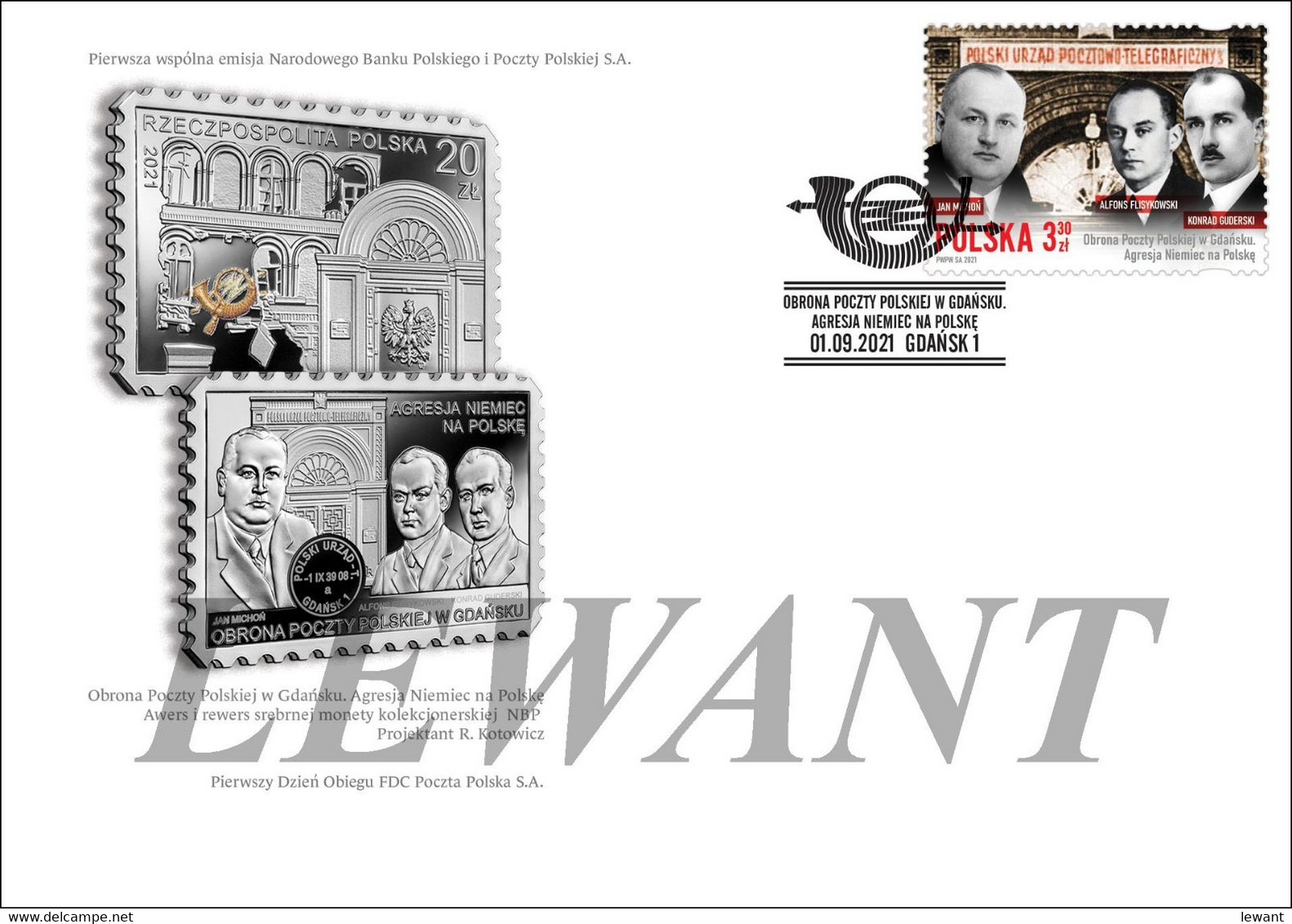 2021.09.01. Defense Of The Polish Post Office In Gdansk. German Aggression Against Poland - FDC - Lettres & Documents