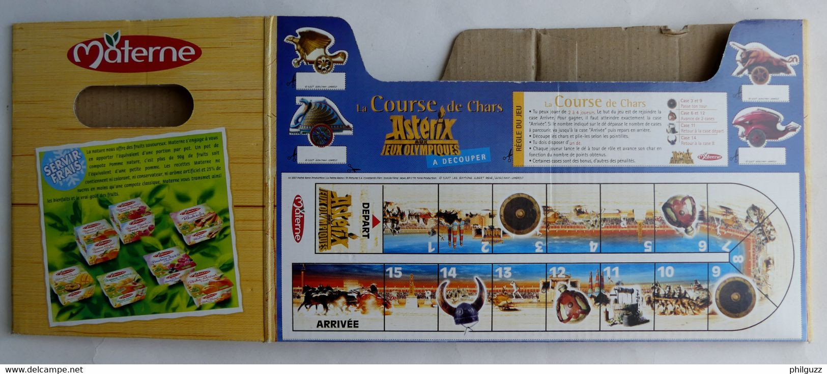 EMBALLAGE MATERNE BOITE ASTERIX AUX JEUX OLYMPIQUES 2008 Course De Chars UDERZO (2) - Objets Publicitaires