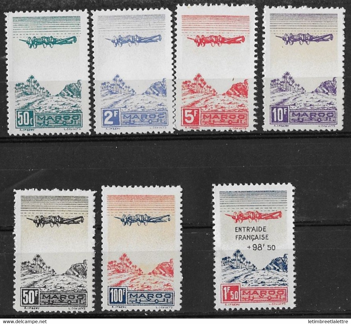 ⭐ Maroc  - Poste Aérienne - YT N° 50 à 55 **+ N° 56 - Neuf Sans Charnière - 1944 ⭐ - Luftpost