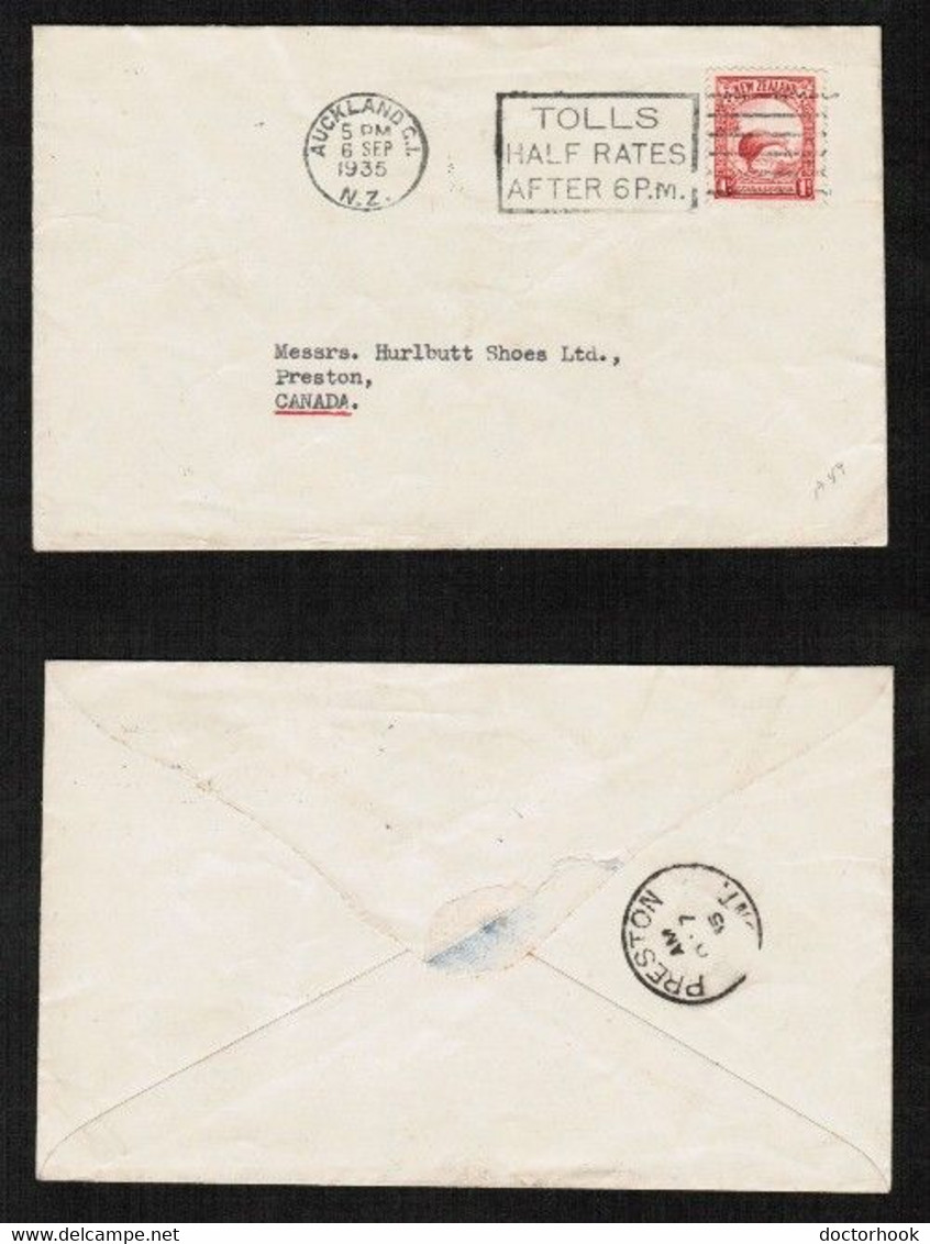 NEW ZEALAND   Scott #186 On 1935 COVER To PRESCOT, ONTARIO, CANADA (6/SEP/1936)--- "AS IS" (OS-645) - Lettres & Documents