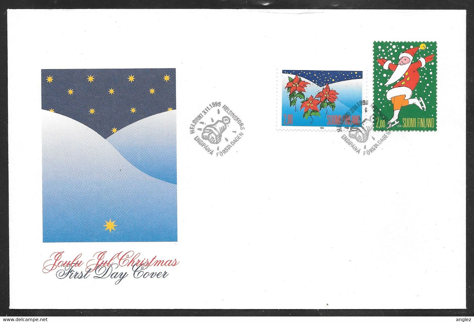 Finland - 1995 Christmas 2v FDC - Brieven En Documenten