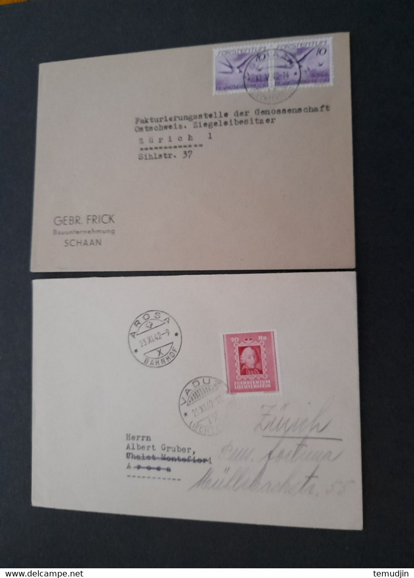 Liechtenstein 1939 à 1994: Lot De 16 Lettres - Lotes/Colecciones