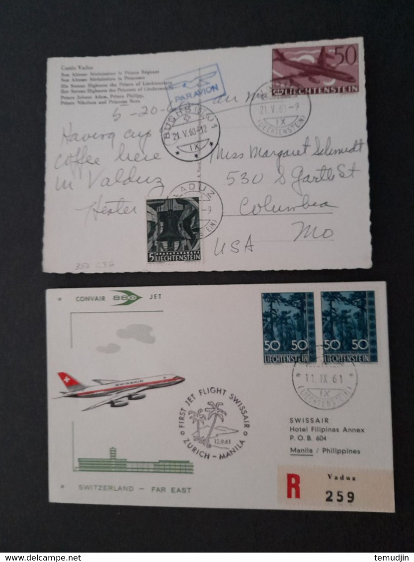 Liechtenstein 1939 à 1994: Lot De 16 Lettres - Collections