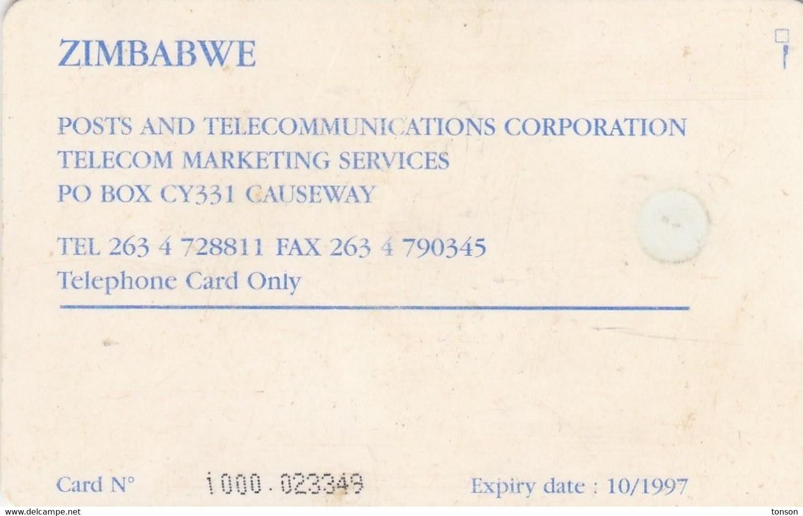 Zimbabwe, ZIM-01, $30, First Card, Cone Shaped Building, 2 Scans. - Zimbabwe