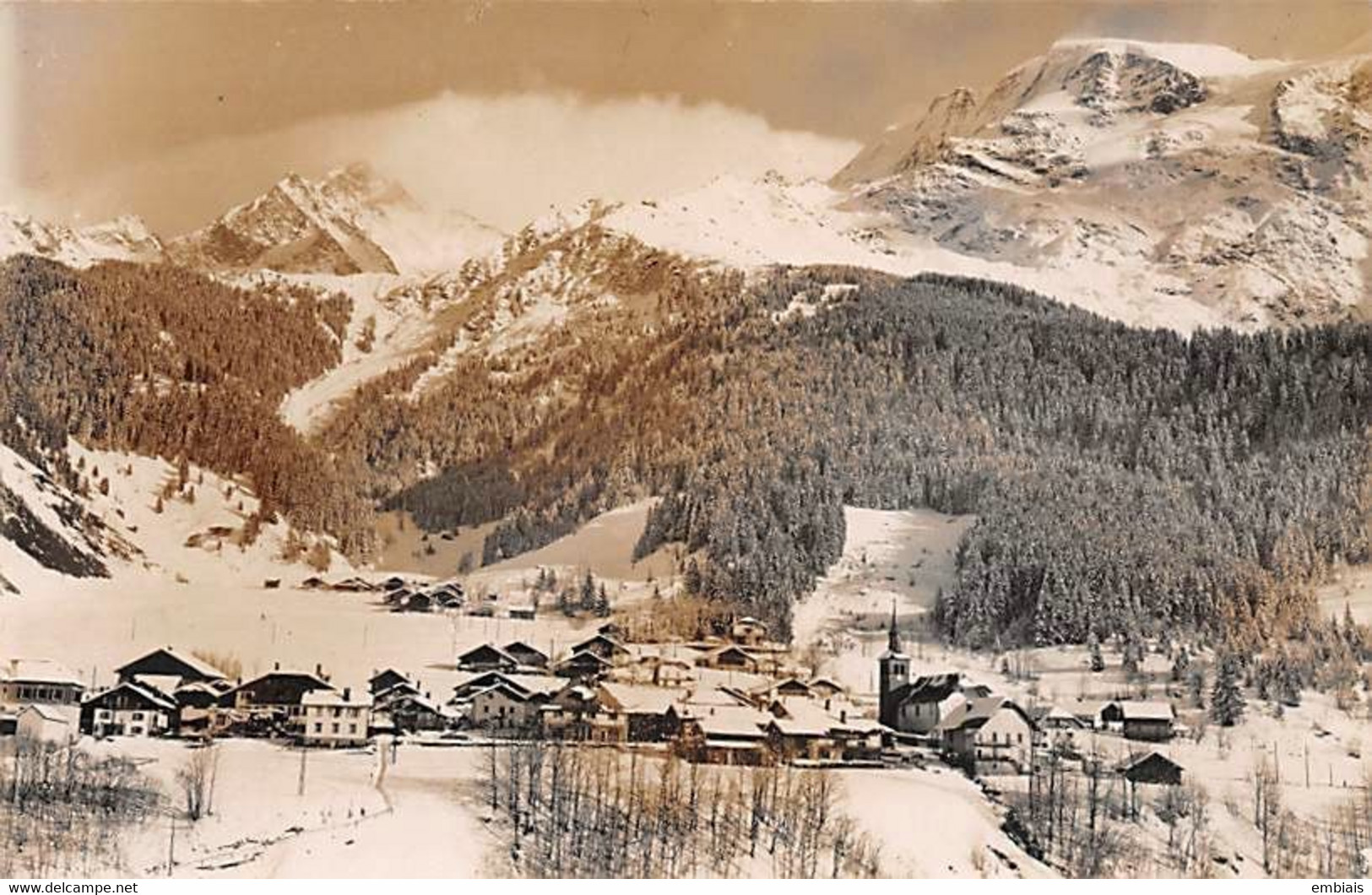 74 - LES CONTAMINES 1925 -  Carte Photo De La Vue Générale - Photo Maudamez - Contamine-sur-Arve