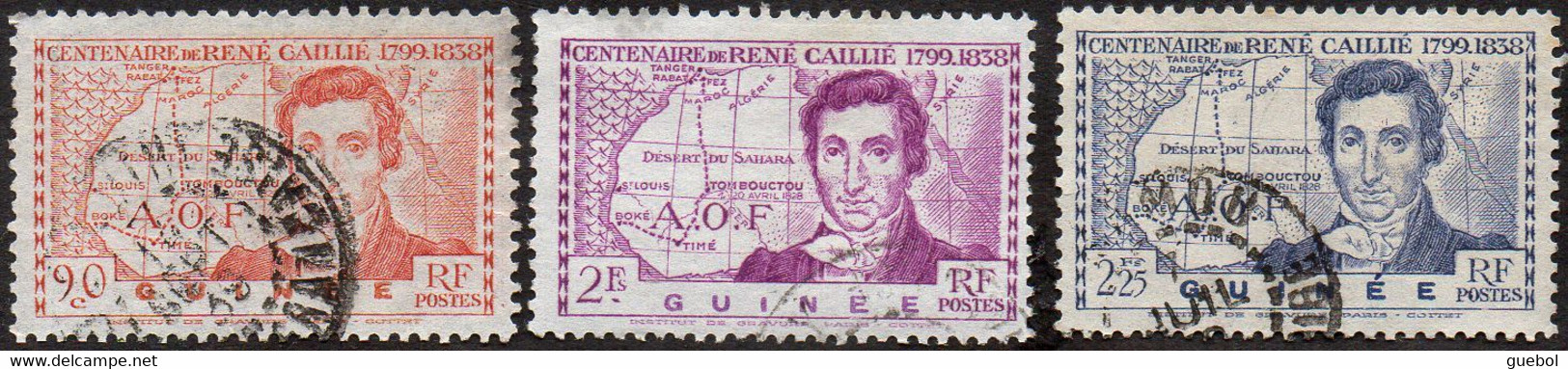 Détail De La Série Centenaire René Caillié Obl. Guinée Française N° 148 à 150 - 1939 Centenaire De René Caillé