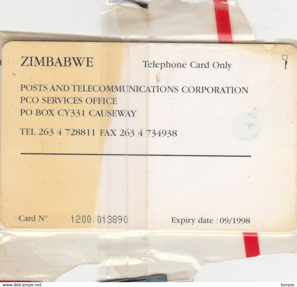 Zimbabwe, ZIM-04, $50, 6th All Africa Games - Orange, Mint In Blister, 2 Scans.    Chip : GEM2 (Black/Grey)  Please Read - Simbabwe