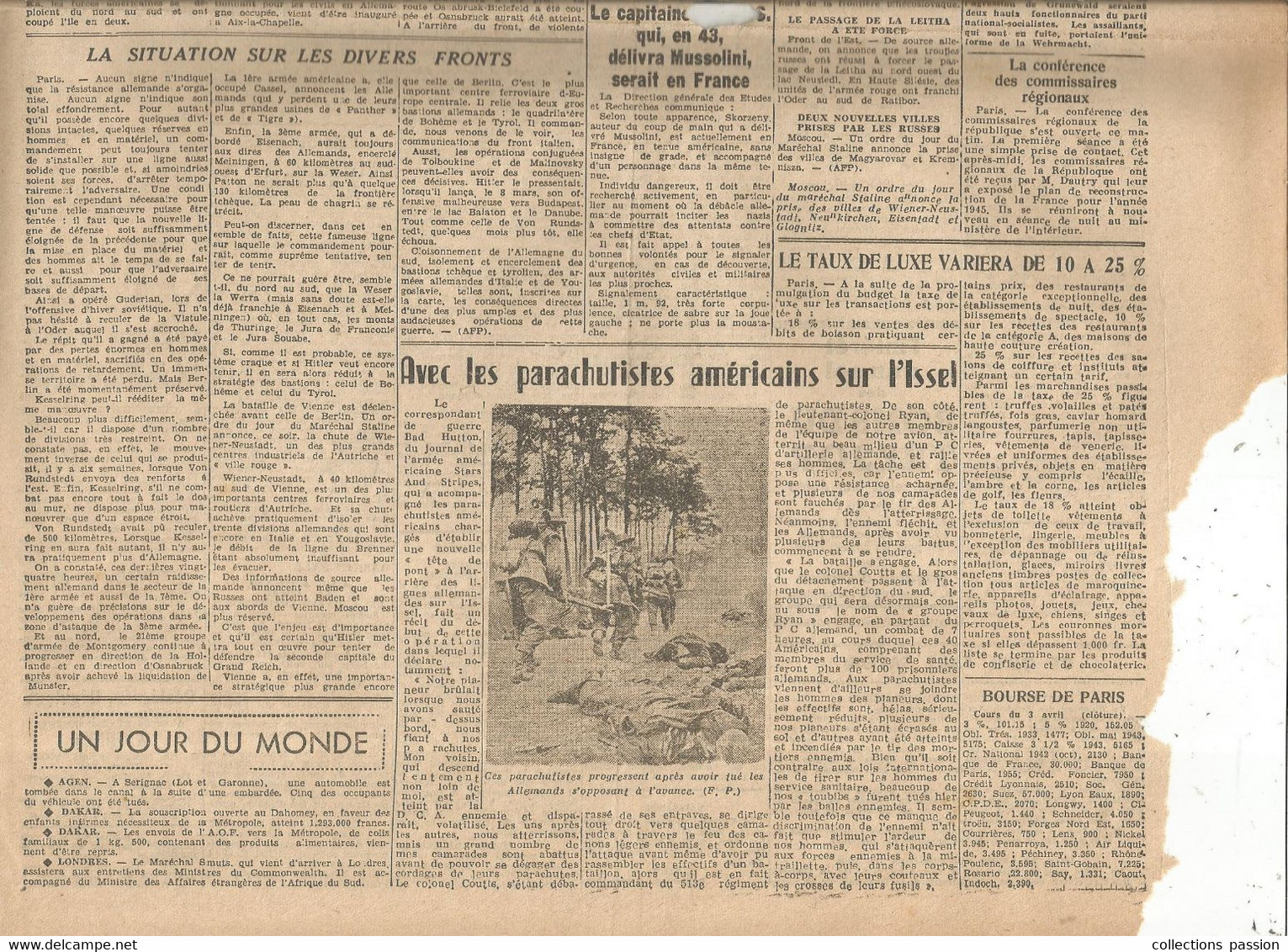 JC , Journal, LE LIBRE POITOU, 4 Avril 1945, , Poitiers , Directeur : H. Viaux , Frais Fr : En Suivi 3.95 E - Altri & Non Classificati