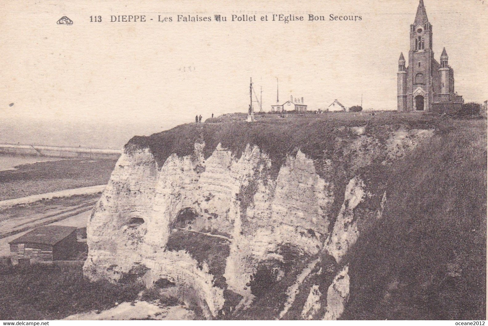 76 Dieppe . Les Falaises Du Pollet Et L'église Bon Secours - Criquetot L'Esneval