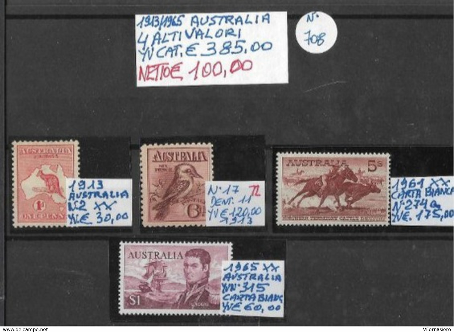 AUSTRALIA **/*1913/1965, VARIETA', 4 ALTI VALORI - Ungebraucht