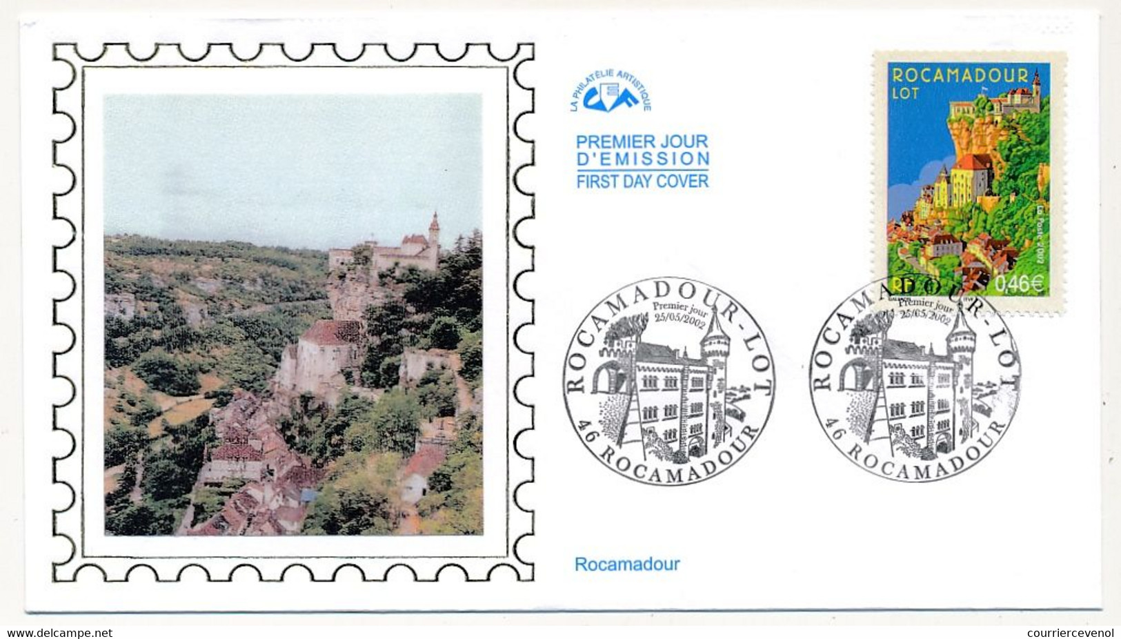 FRANCE - 1 Env FDC Soie - Rocamadour (Lot) 25/5/2002 - 2000-2009