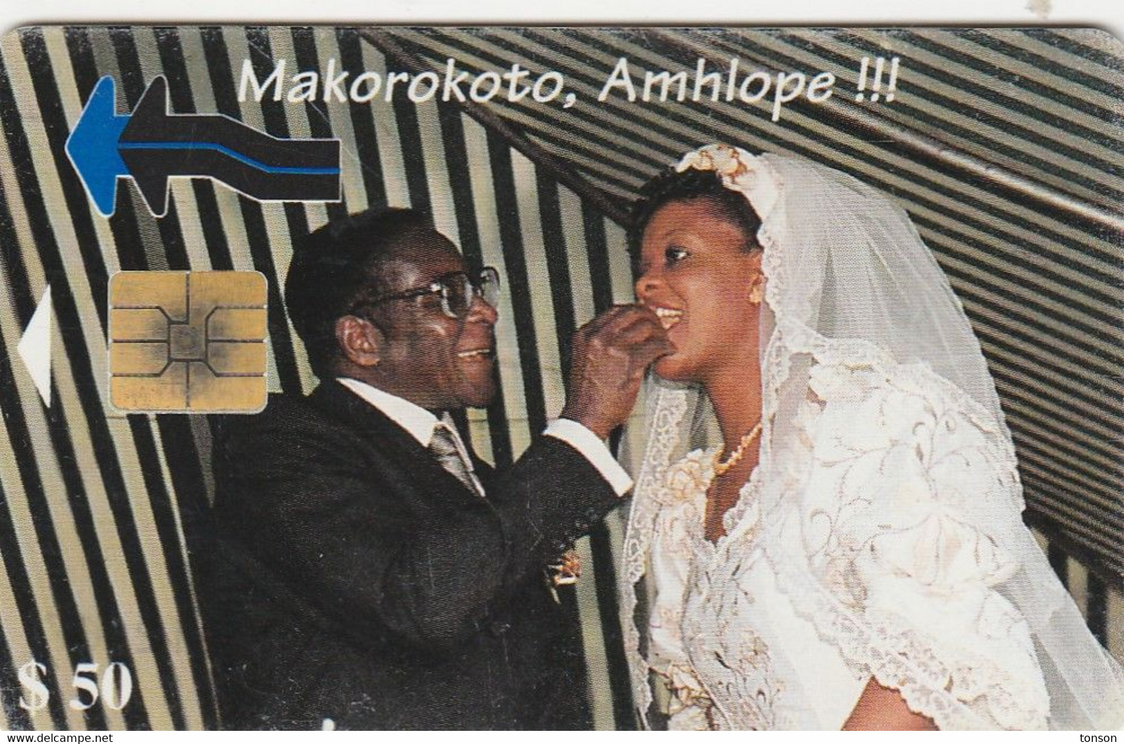 Zimbabwe, ZIM-07, $50, Marriage Of President Mugabe - Makorokoto 1, 2 Scans. - Zimbabwe