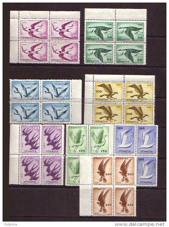 1959 TURKEY AIRMAIL STAMPS BLOCK OF 4 MNH ** - Luchtpost