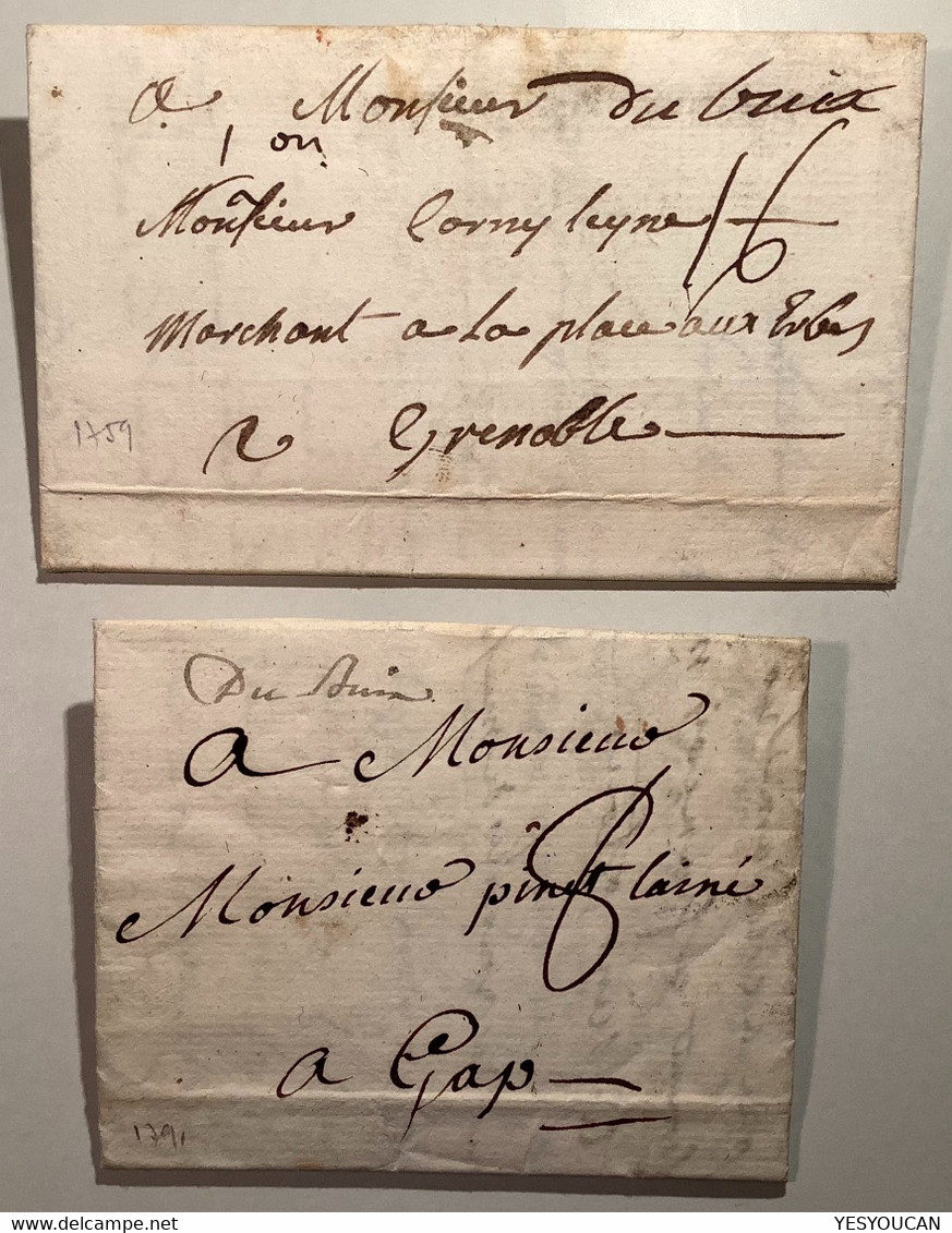 „LE BUIS“ DROME Manuscrit 1759-1791 2 Lettre Diff. SUP, Une De St Auban Sur L‘ Ouvèze RR !  (France 25 - 1701-1800: Précurseurs XVIII