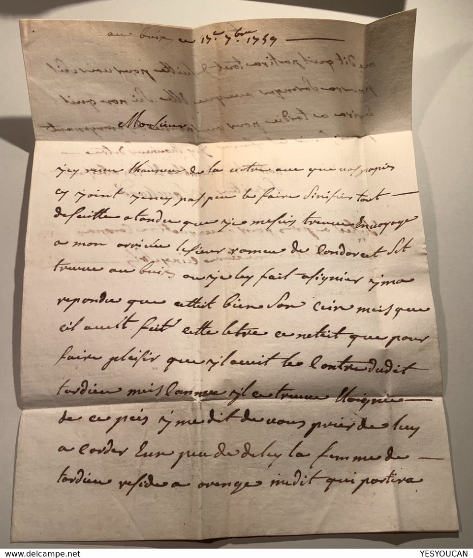 „LE BUIS“ DROME Manuscrit 1759-1791 2 Lettre Diff. SUP, Une De St Auban Sur L‘ Ouvèze RR !  (France 25 - 1701-1800: Précurseurs XVIII