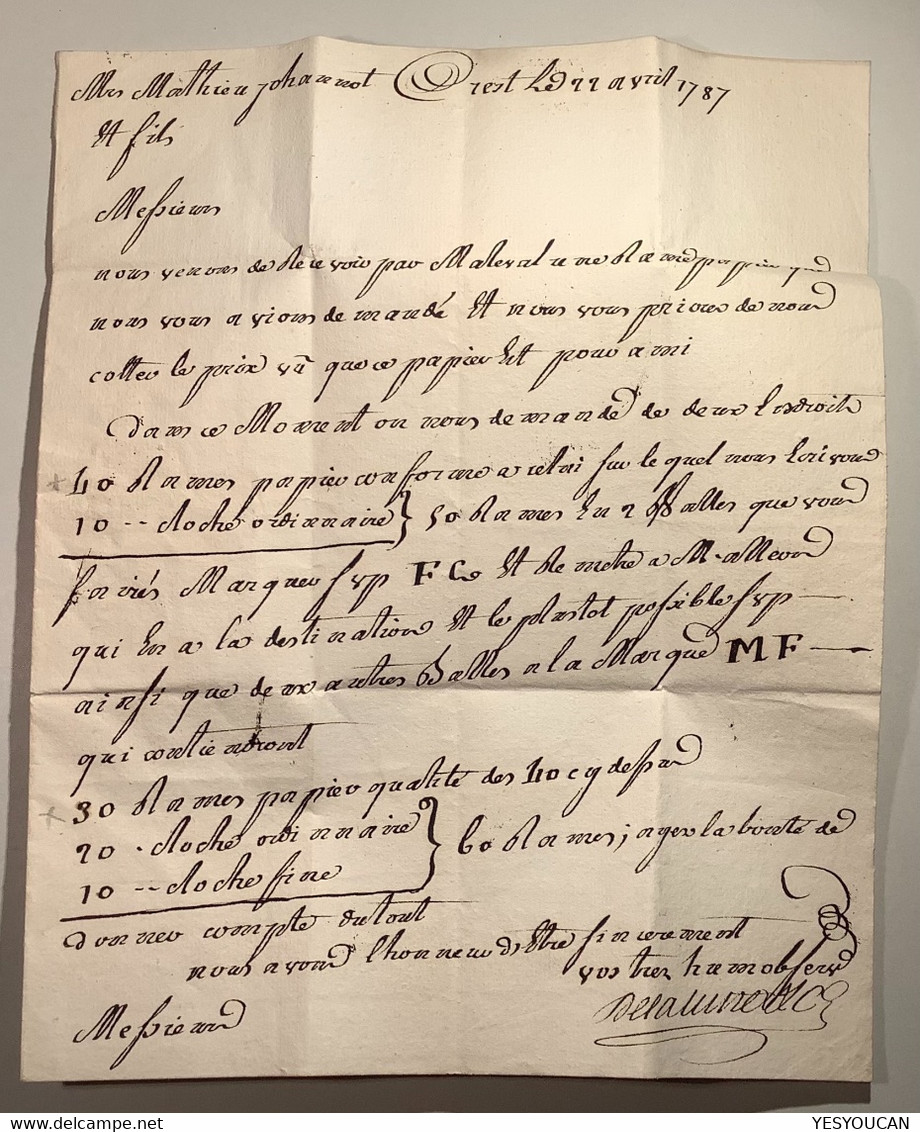 „DE LORIOL“ DROME Manuscrit 1787 Lettre SUP De Crest !   (France 25 Prephilatelie Prephilatelic Cover - 1701-1800: Précurseurs XVIII