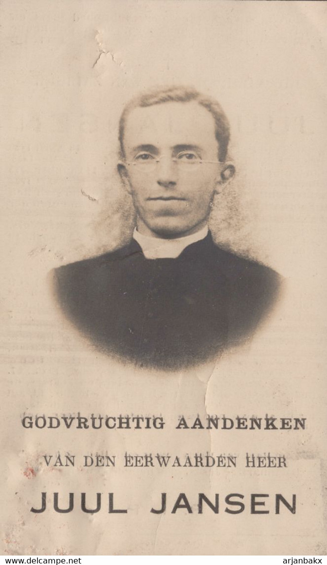 Bidprentje Doodsprentje Priester Overleden 1929 Poppel Mechelen Neerlinter Hersselt Jansen - Devotieprenten