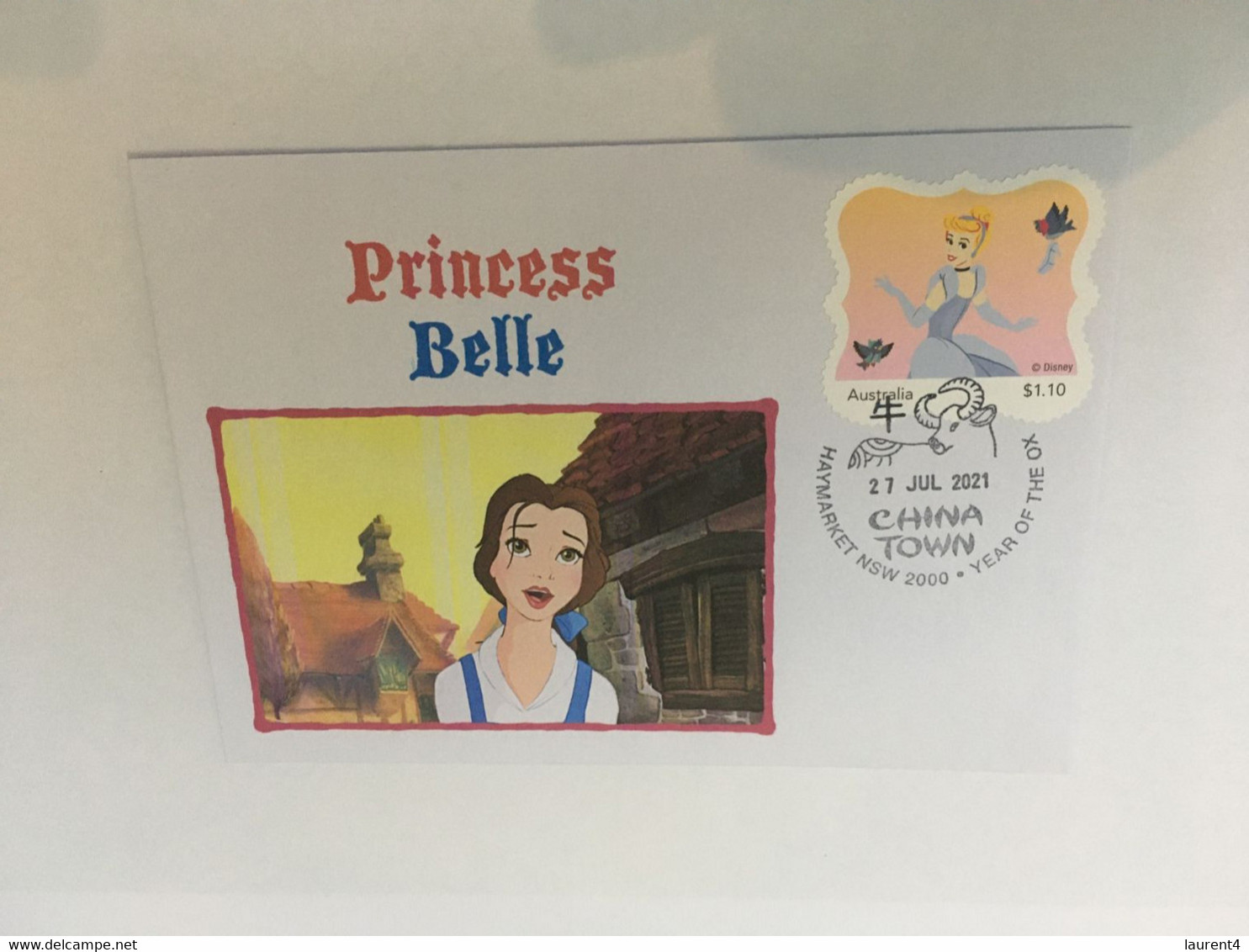 9-9-2021 - Australia - Disney Princess (Belle) - 1 Presetation Folder + 1 FDI 27 July 2021 Cover - Presentation Packs