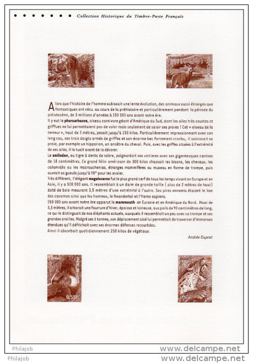 ANIMAUX DE LA PREHISTOIRE Sur Document Philatélique Officiel De 4 Pages De 2008. N° YT BF 119. Parfait état. DPO - Prehistory