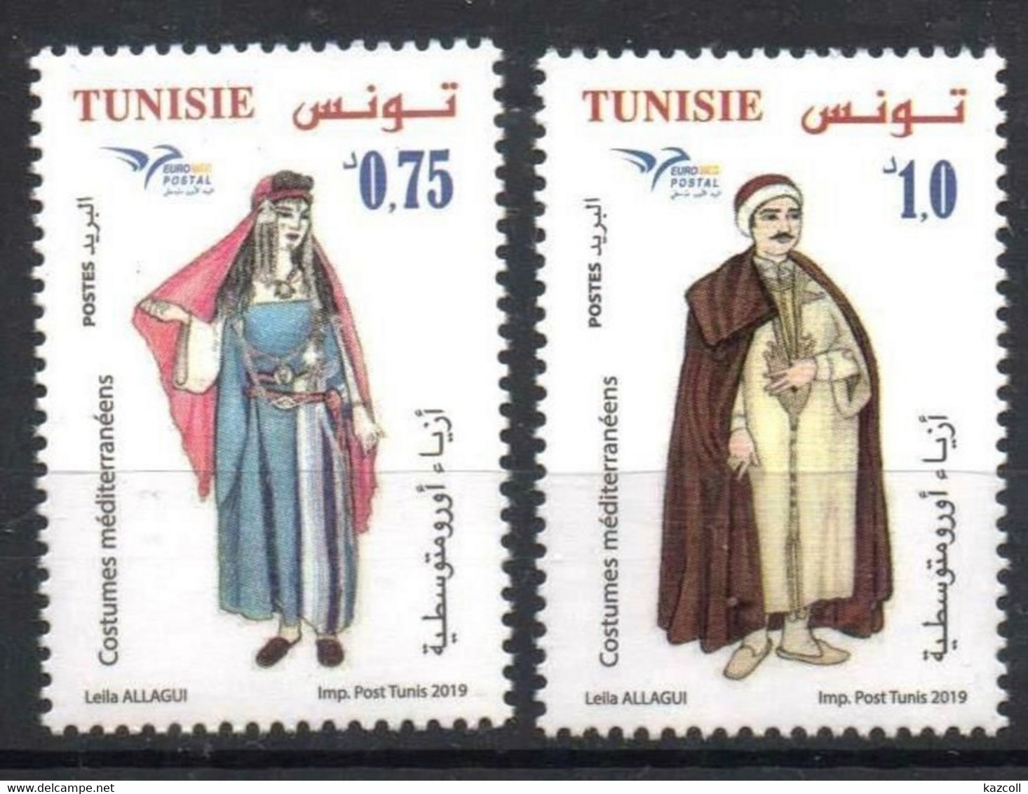 Tunisia 2019.  Euromed. Costumes Of The Mediterranean. National Costumes. MNH** - Tunisia (1956-...)