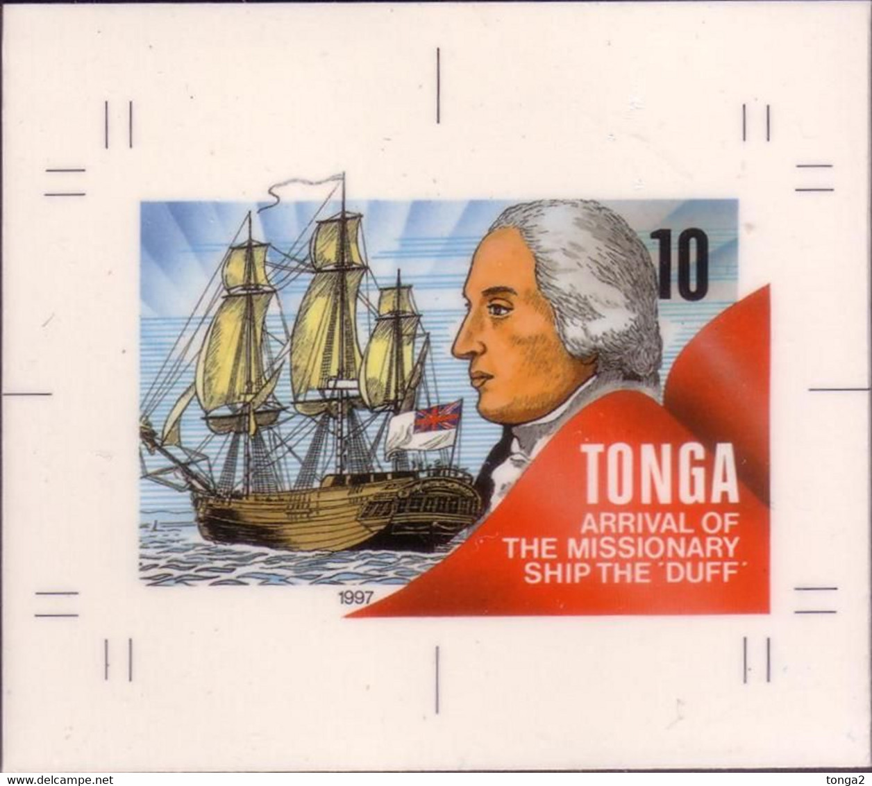 Tonga 1997 Cromalin Proof John Wesley Missionary 1797 - Ship The Duff - 5 Exist - Read Description - Theologians