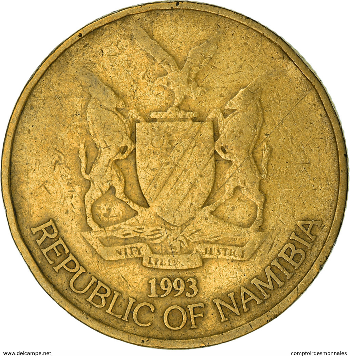 Monnaie, Namibia, 5 Dollars, 1993, Vantaa, TB, Laiton, KM:5 - Namibia