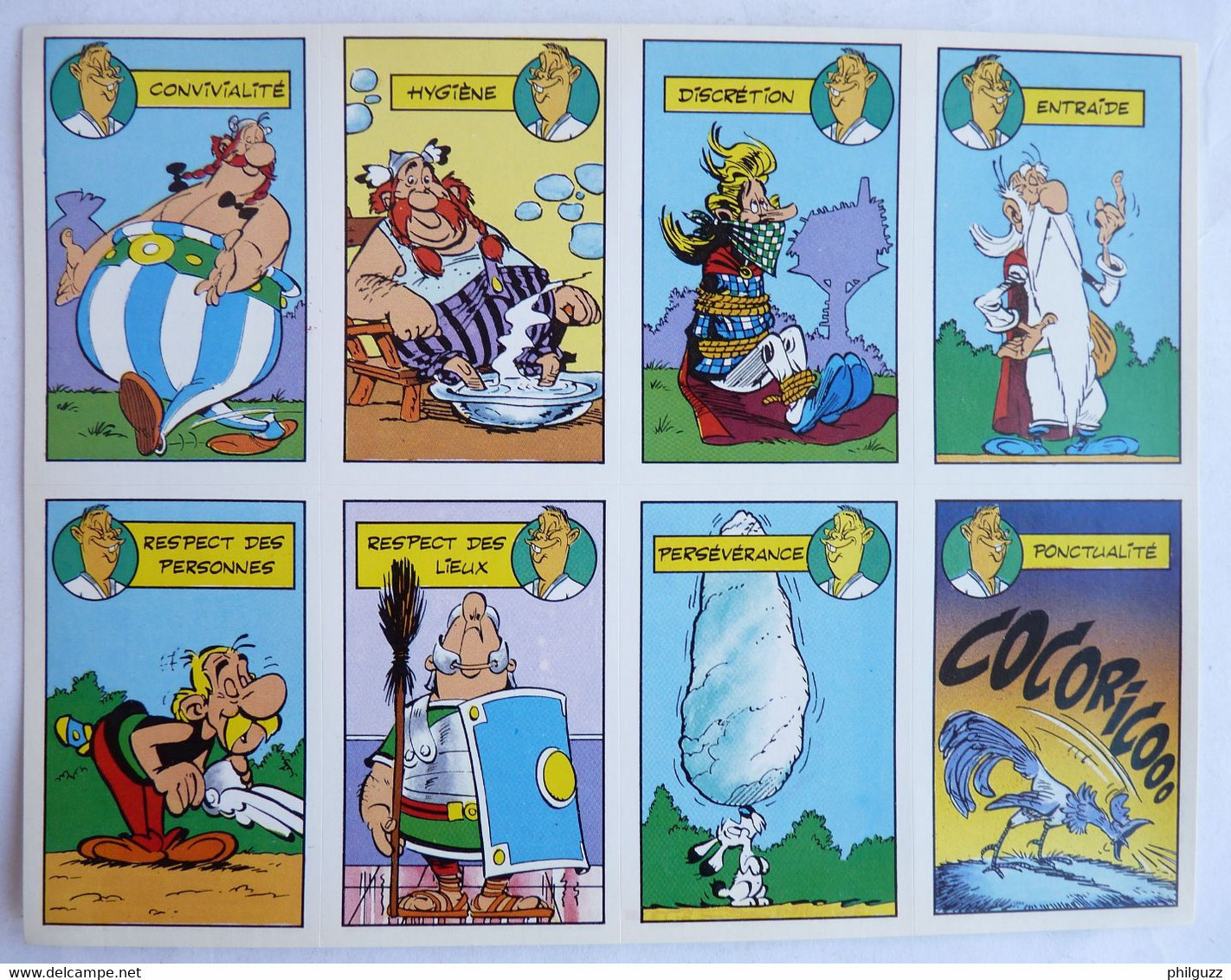 8 AUTOCOLLANTS FFJDA FEDERATION FRANCAISE DE JUDO ET DICIPLINES ASSOCIEES ASTERIX Sans Diplôme (6) - Objets Publicitaires