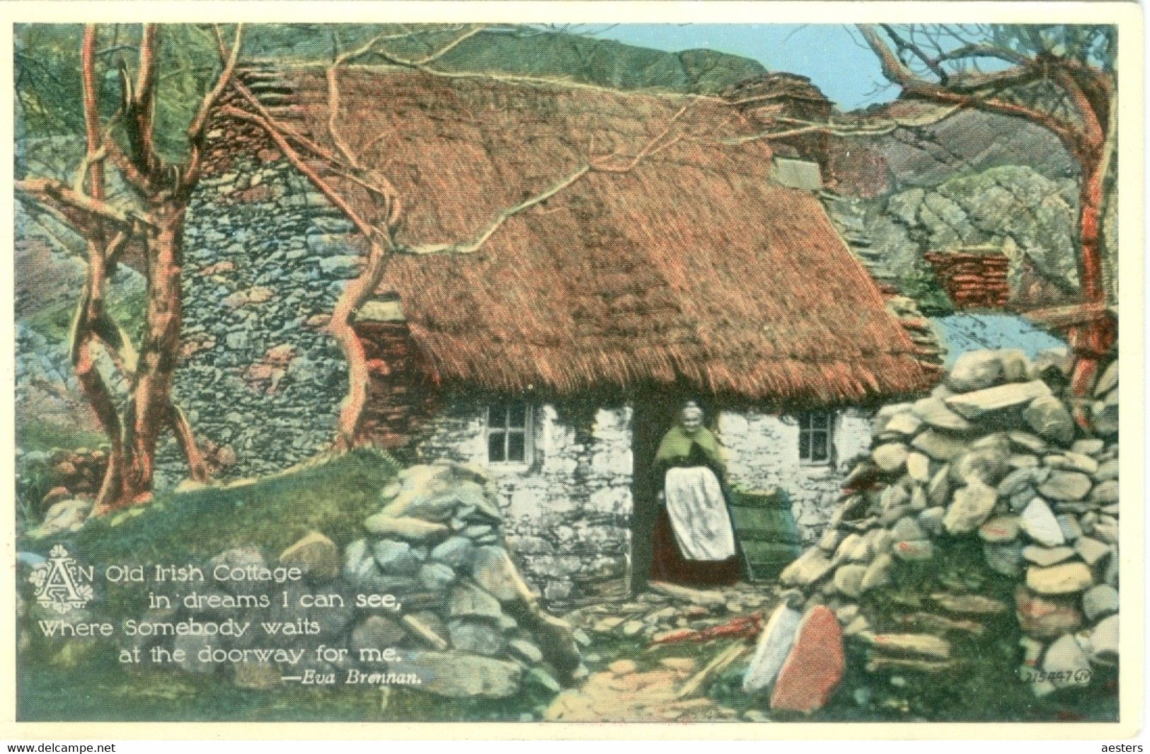 An Old Irish Cottage - Not Circulated. (Valentine's) - Altri & Non Classificati