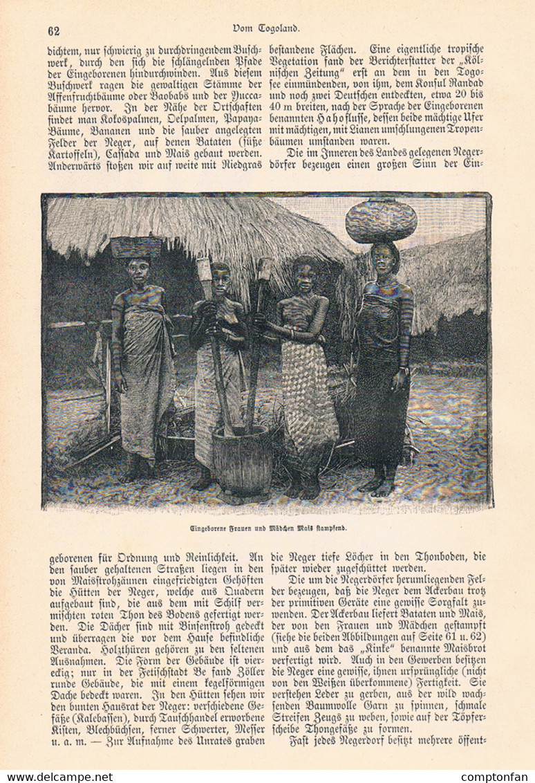 A102 874 - Togoland Togo Dahome Eingeborene Artikel Mit 17 Bildern 1885 !! - Autres & Non Classés