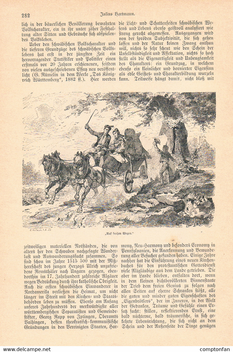 A102 878 - Schwaben Volksleben Jahrmarkt Ernte Trachten Artikel Mit 10 Bildern 1885 !! - Autres & Non Classés