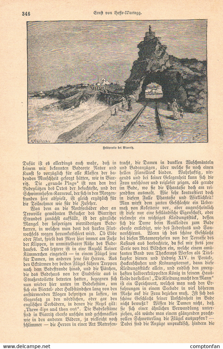 a102 880 - Hesse-Wartegg Seebäder Biarritz Trouvillle Artikel mit 20 Bildern 1885 !!