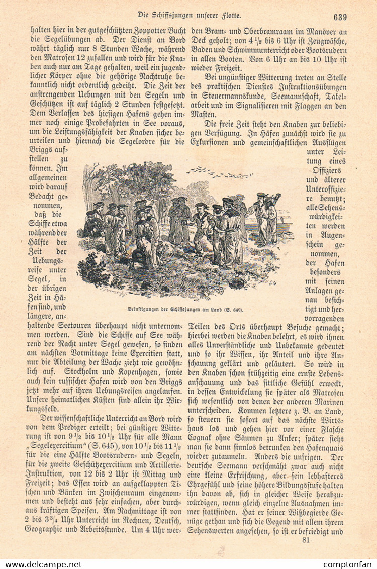 A102 883 Marine Schiff Schiffjunge Moses Matrosen Artikel Mit 8 Bildern 1885 !! - Autres & Non Classés