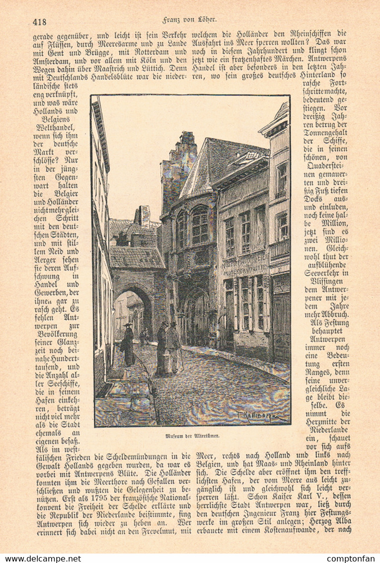 A102 887 - Antwerpen Flandern Belgien Schiffe Hafen Artikel Mit 15 Bildern 1885 !! - Autres & Non Classés