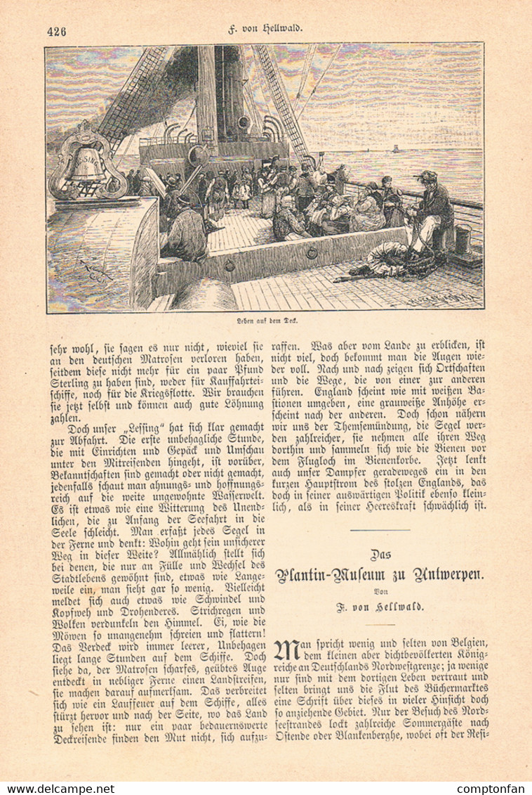 a102 887 - Antwerpen Flandern Belgien Schiffe Hafen Artikel mit 15 Bildern 1885 !!