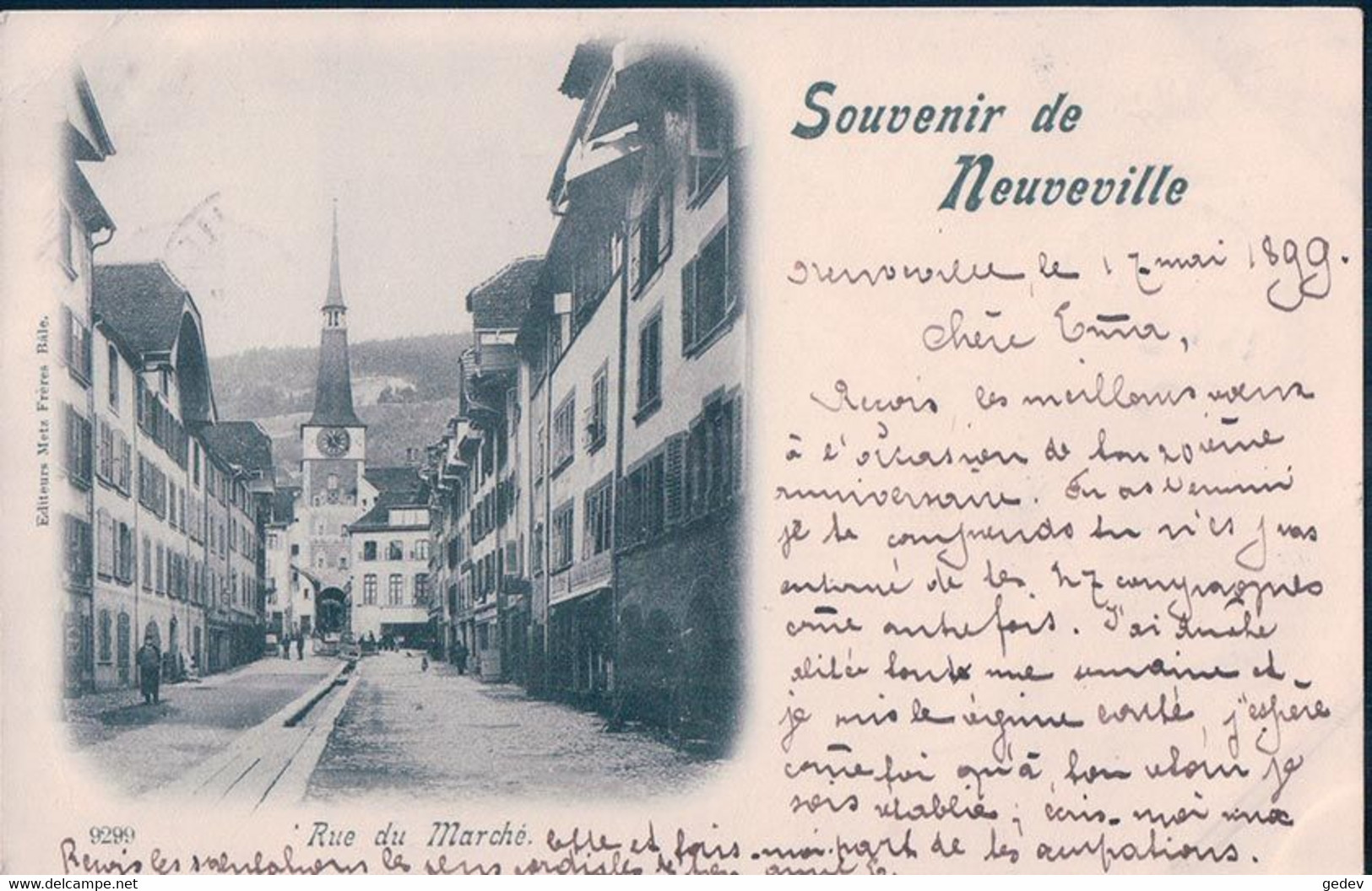 La Neuveville BE, Rue Du Marché (18.5.1899) - La Neuveville
