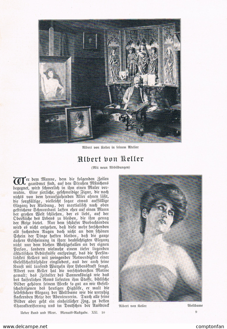 A102 904 - Albert Von Keller München Artikel Mit 7 Bildern 1904 !! - Peinture & Sculpture