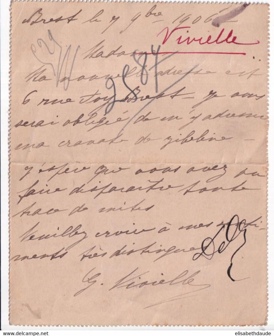 SEMEUSE MAIGRE - 1906 - CARTE-LETTRE ENTIER Avec DATE 637 - COTE = 15 EUR. - Letter Cards