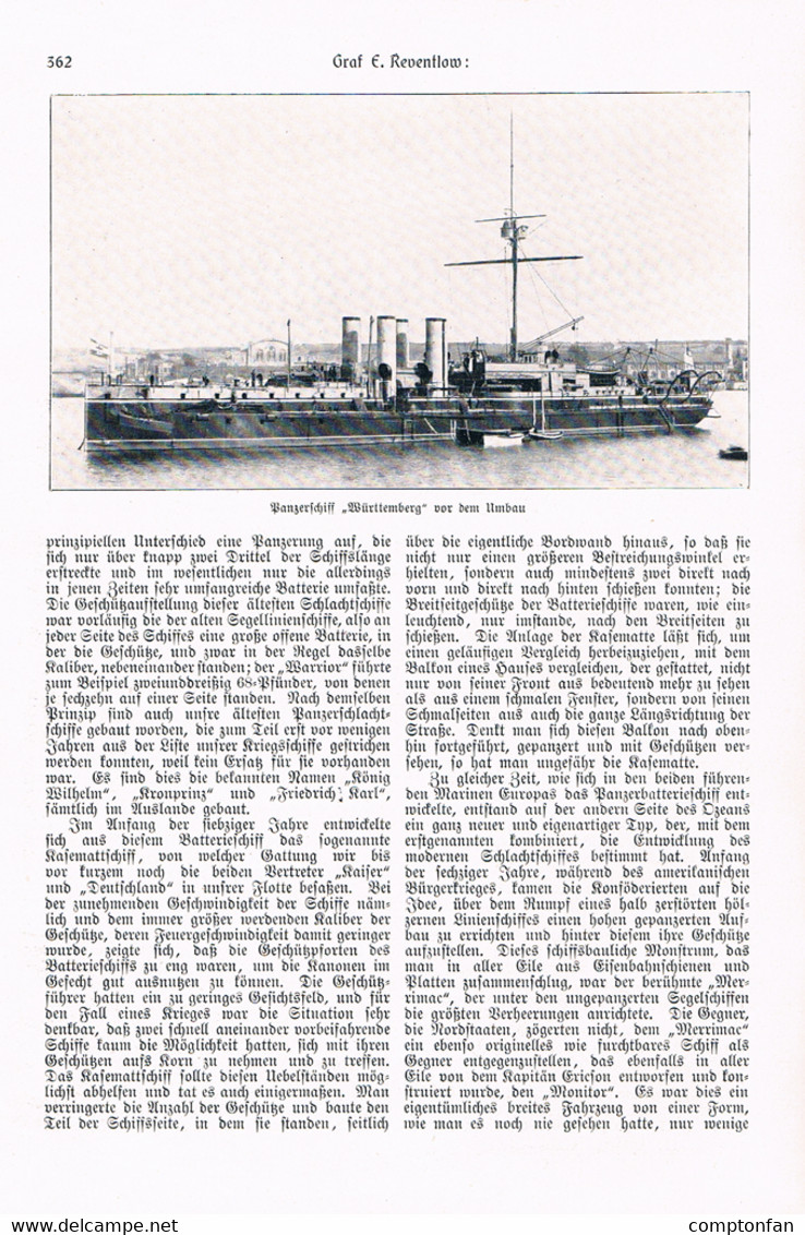 A102 906 Modernes Linienschiff Panzerschiff Artikel Mit 6 Bildern 1904 !! - Autres & Non Classés