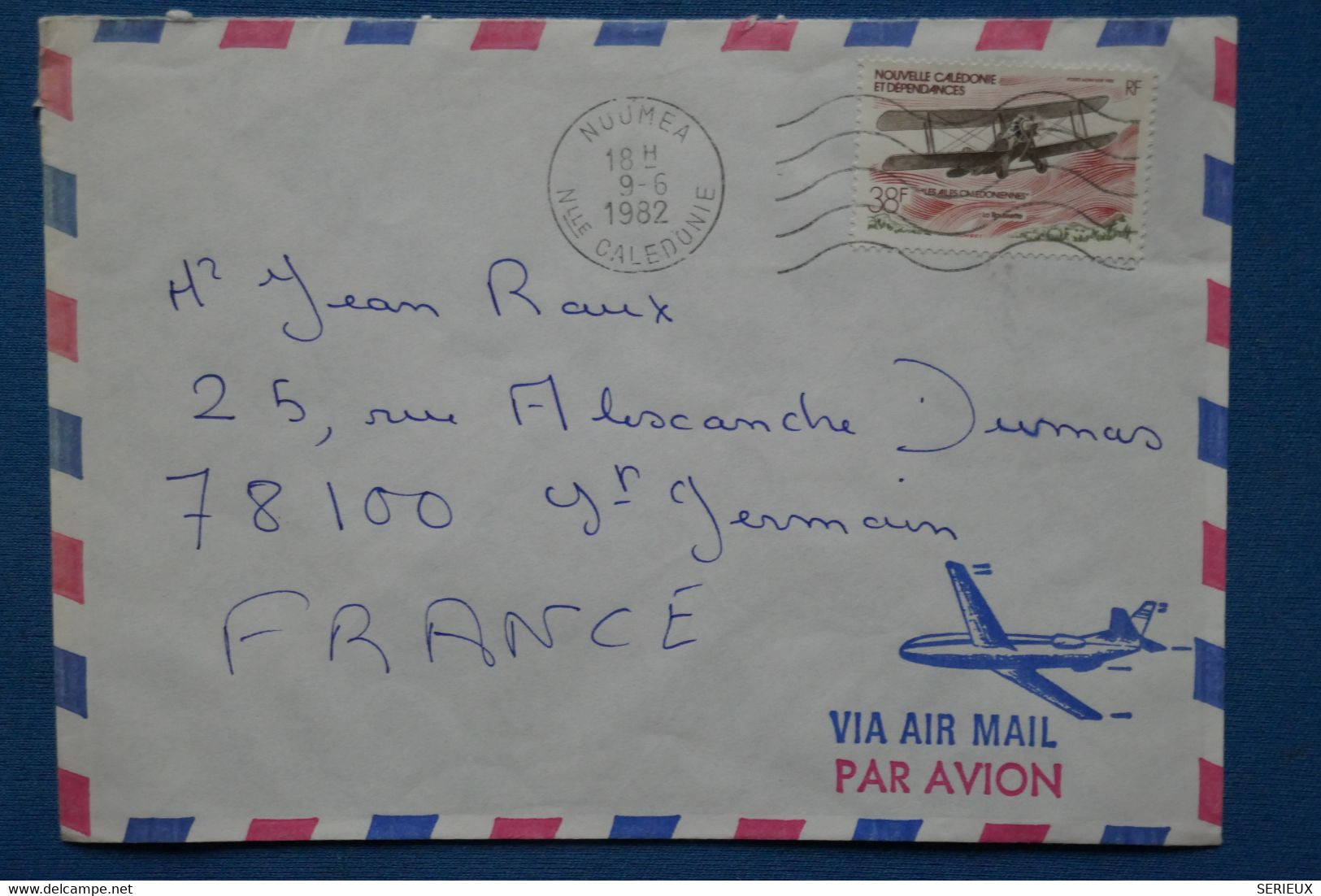 AA 2 NOUVELLE CALEDONIE  BELLE LETTRE  1982  AEROPLHILATELIE   NOUMEA   POUR ST GERMAIN   FRANCE  +  +AFFRANCH. PLAISANT - Lettres & Documents