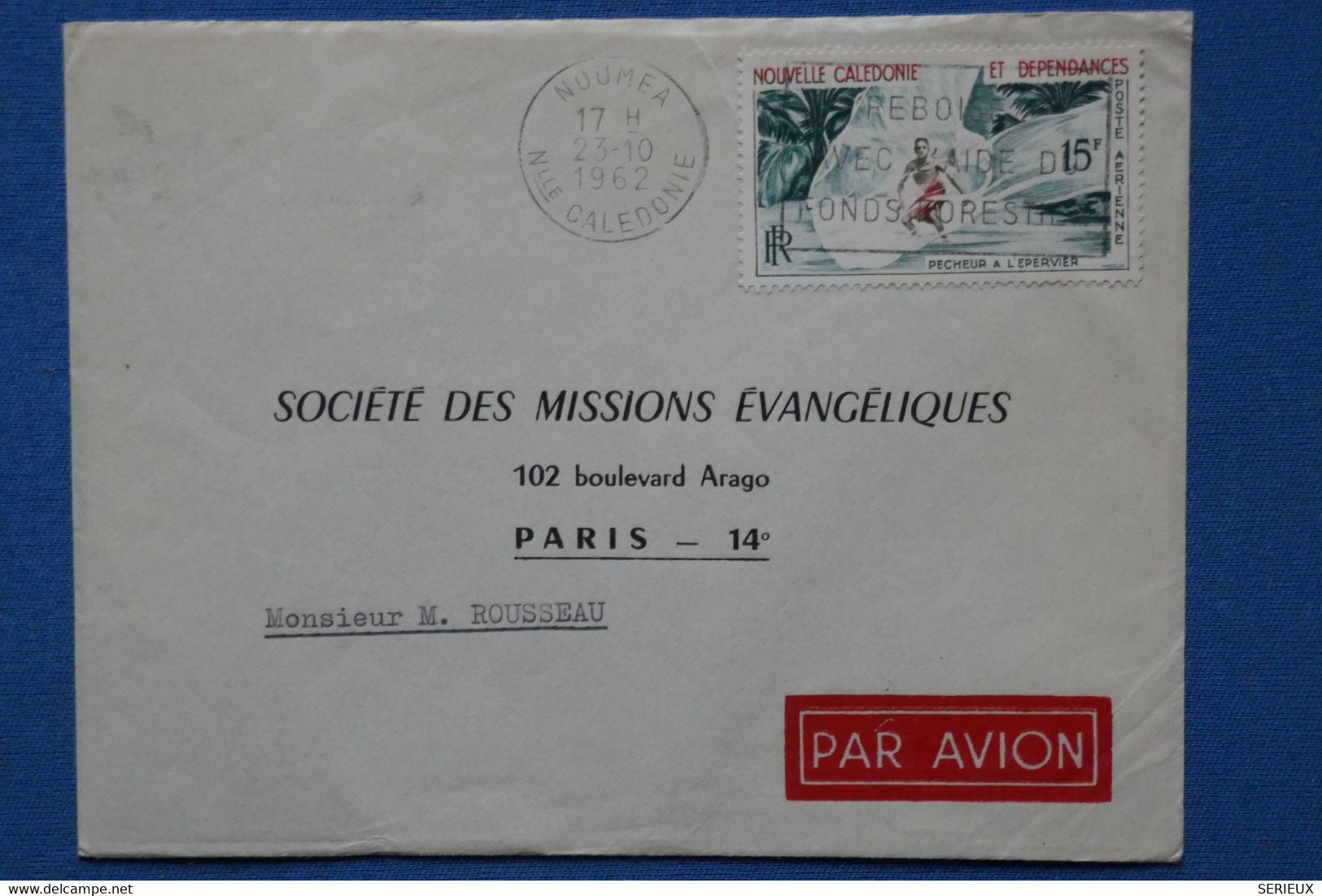 AA 2 NOUVELLE CALEDONIE  BELLE LETTRE  1962  AEROPLHILATELIE   NOUMEA   POUR PARIS   FRANCE  +  +AFFRANCH. PLAISANT - Lettres & Documents