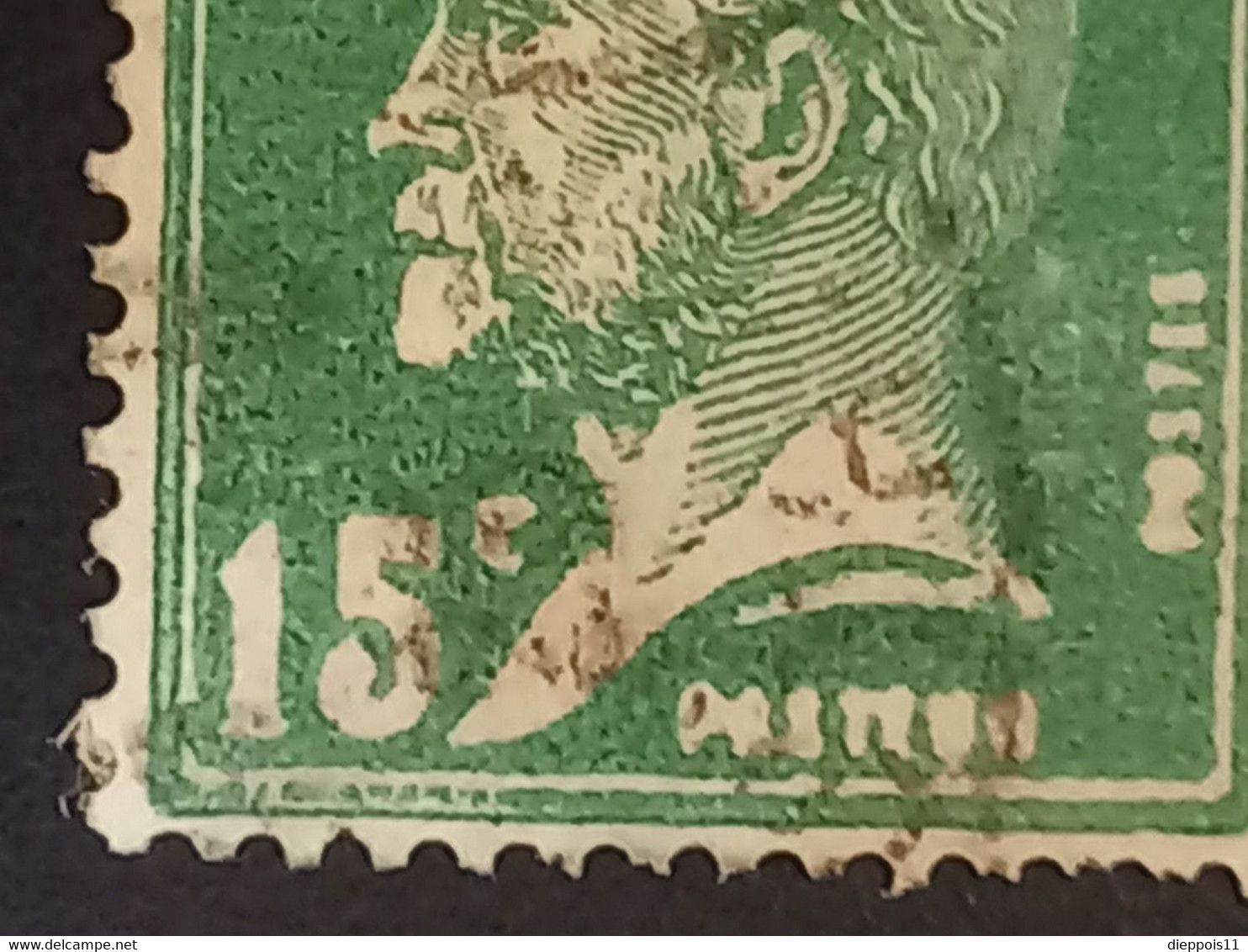 France Belle Variété Pasteur 15c Vert N°171 Impression Défectueuse Pasteur Et Poste Illisible  Oblitéré - Usati