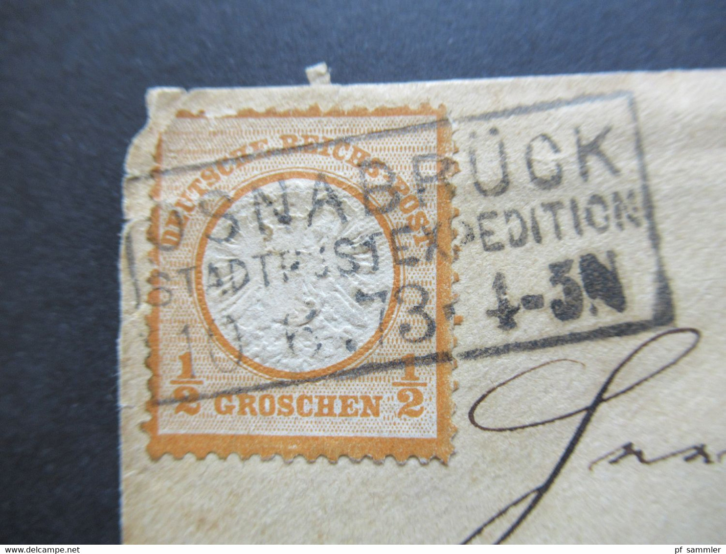 DR Brustschild Nr.18 EF 10.6.1873 Stempel Ra3 Osnabrück Stadtpost Expedition Und Rückseitig K1 Osnabrück - Brieven En Documenten