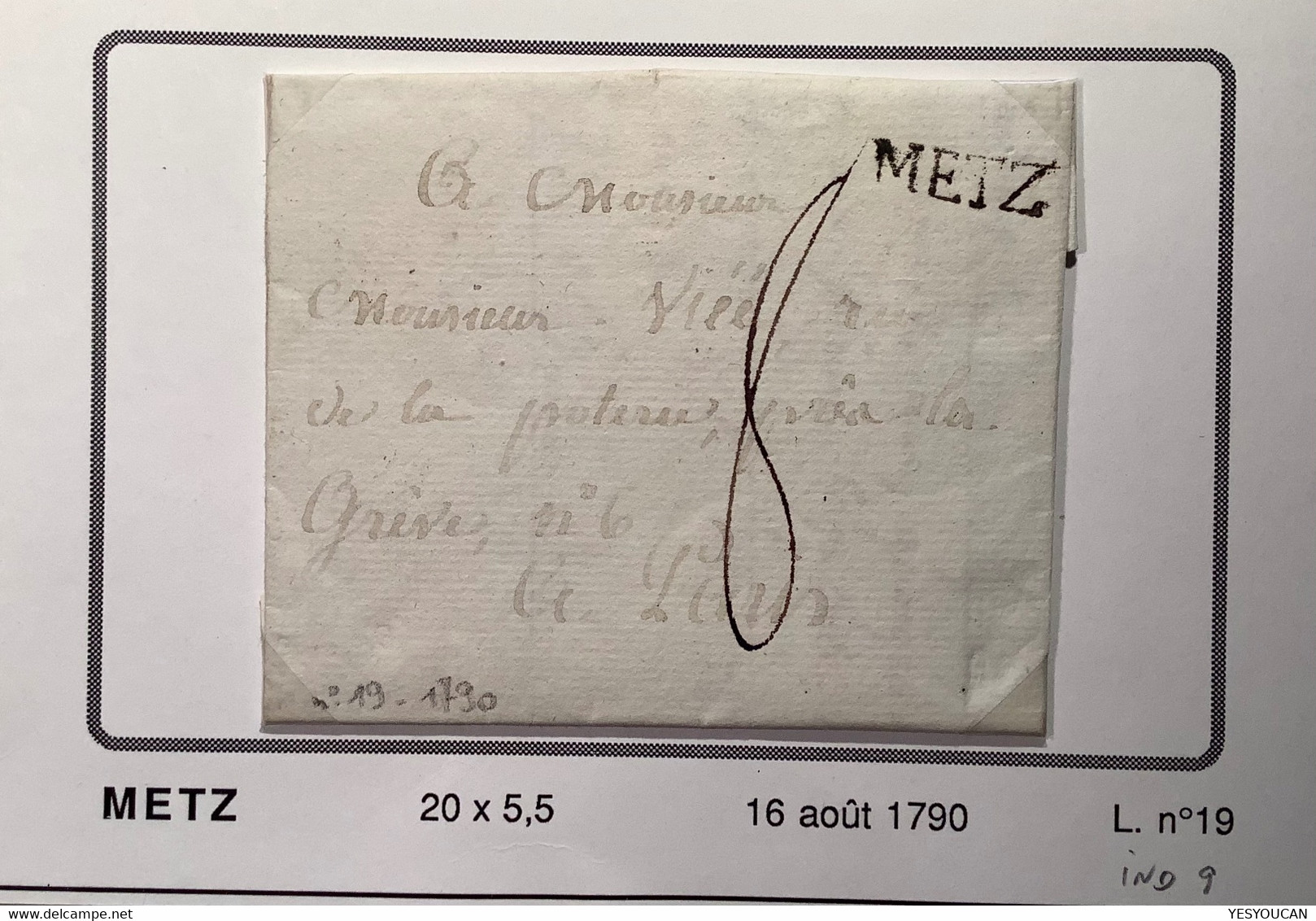 “METZ” 3 Marque Postale Diff. Lettres 1741-1790 (France Alsace Lorraine 55 Moselle Lettre - 1701-1800: Précurseurs XVIII