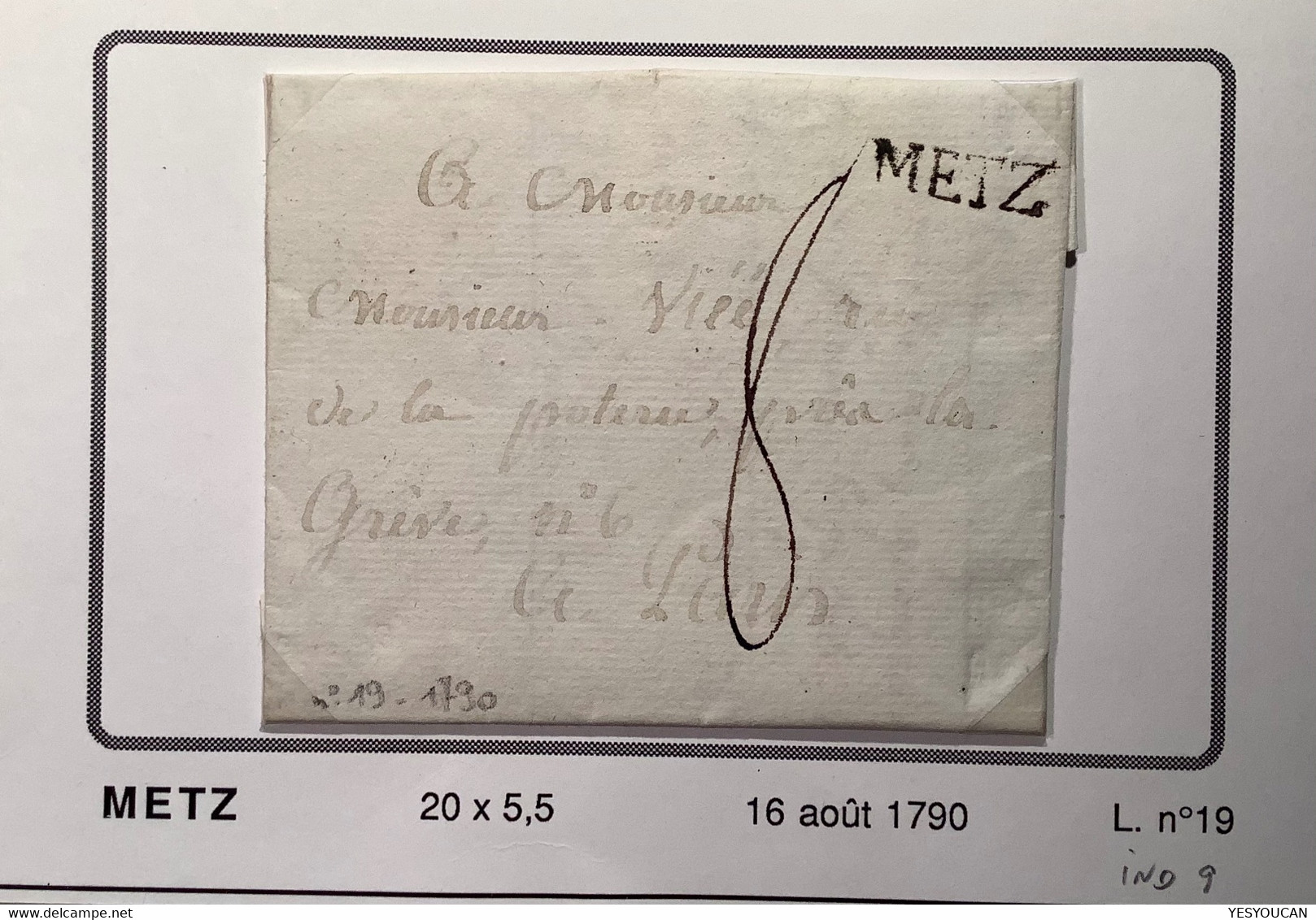 “METZ” 3 Marque Postale Diff. Lettres 1741-1790 (France Alsace Lorraine 55 Moselle Lettre - 1701-1800: Vorläufer XVIII